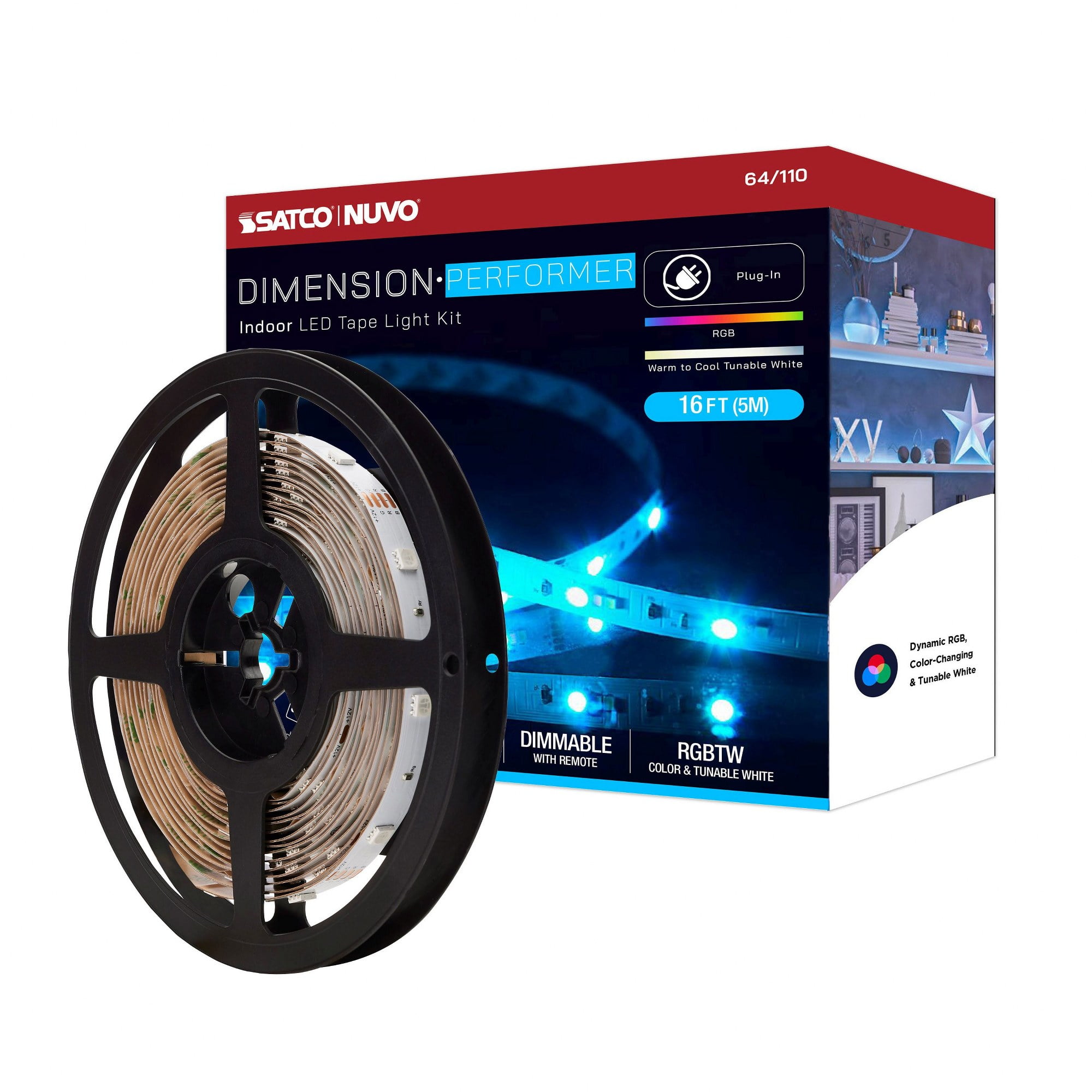 Nuvo Lighting - Dimension Performer - 12W LED Tape Light with Plug Connection In