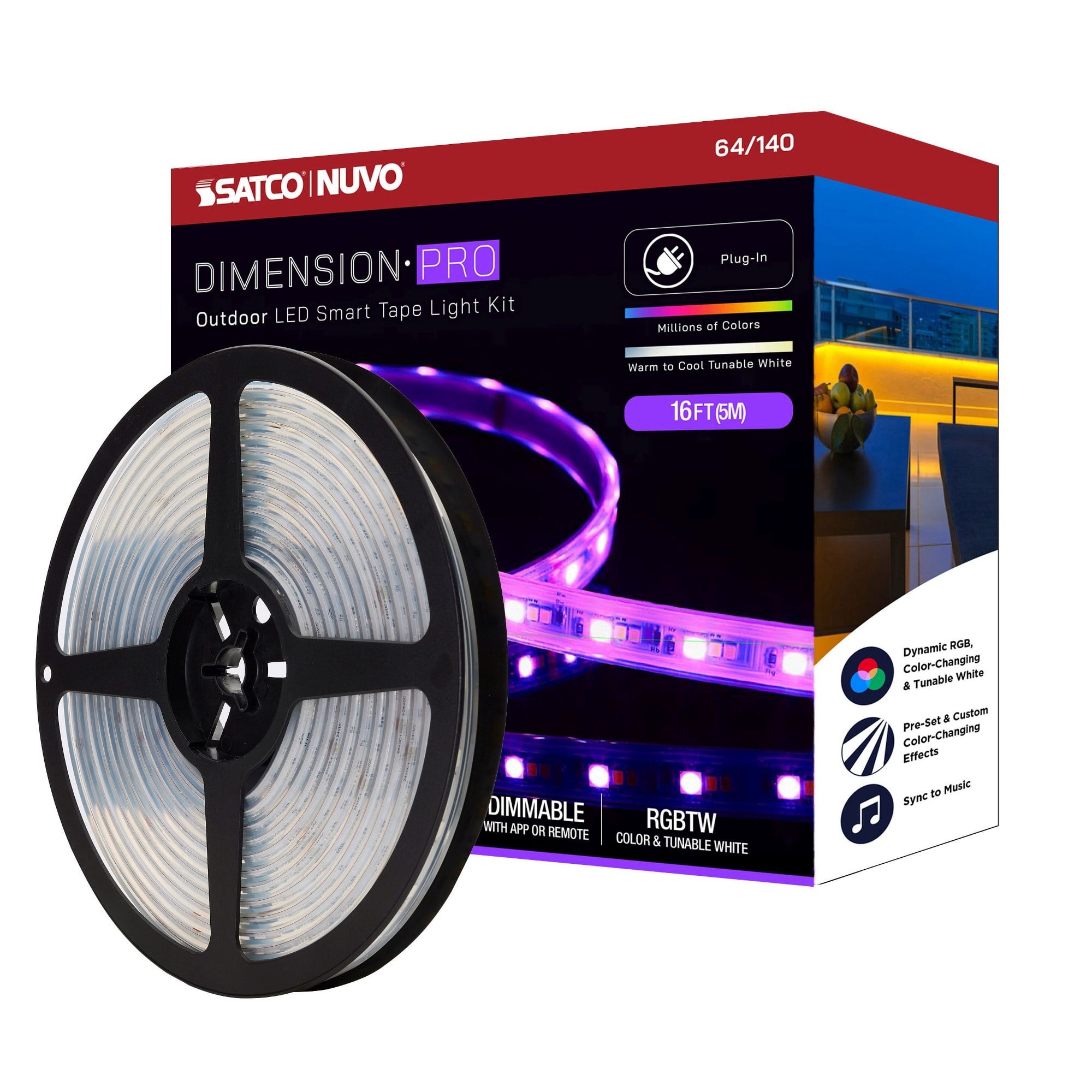 Nuvo Lighting - Dimension Pro - 18W LED Tape Light with Plug Connection In