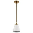 thumbnail image 1 of Nuvo Lighting Dover 1 Light Small Pendant White with Vintage Brass, 1 of 5