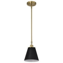 Nuvo Lighting Dover 1 Light Small Pendant Black with Vintage Brass