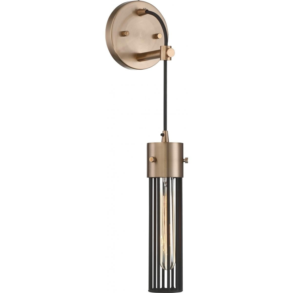 Eaves 18'' Black and Copper Cylinder Wall Sconce
