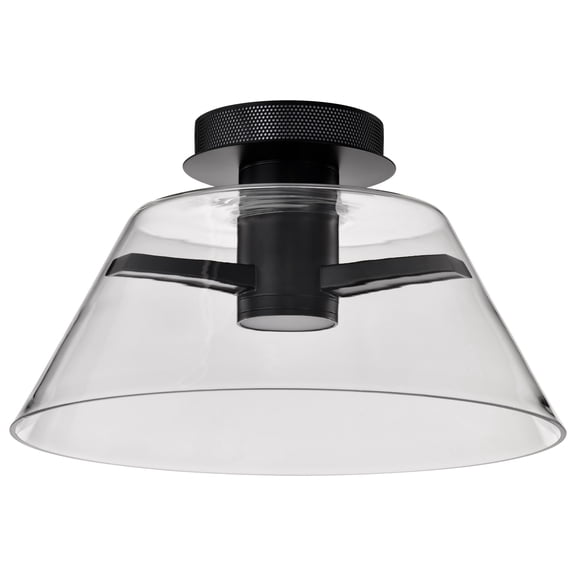 Nuvo Lighting Edmond - 17 Inch LED Semi Flush - Matte Black with Clear Glass