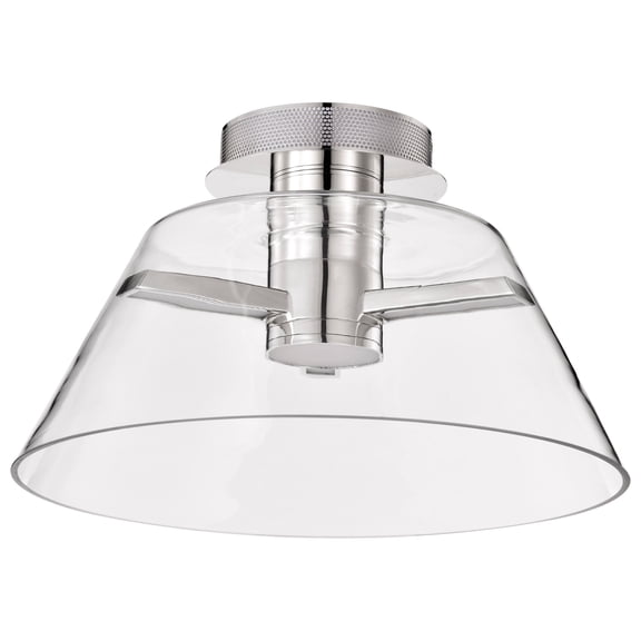Nuvo Lighting Edmond - 17 Inch LED Semi Flush - Polished Nickel with Clear Glass - Polished Nickel