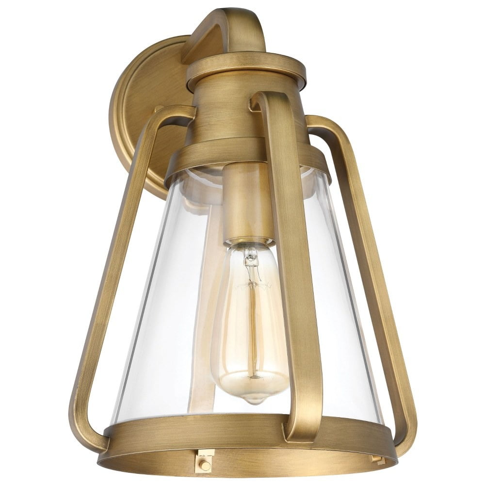 Everett Maritime Vintage Black and Brass Large Wall Sconce