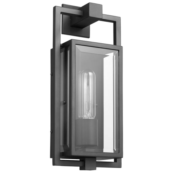 Nuvo Lighting Exhibit 1 Light Small Wall Lantern Matte Black Finish with Clear Beveled Glass