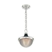 60/7069-Nuvo Lighting-Faro-1 Light Small Pendant in Transitional Style-10 Inches Wide by 11.38 Inches High-Polished Nickel/Black Finish