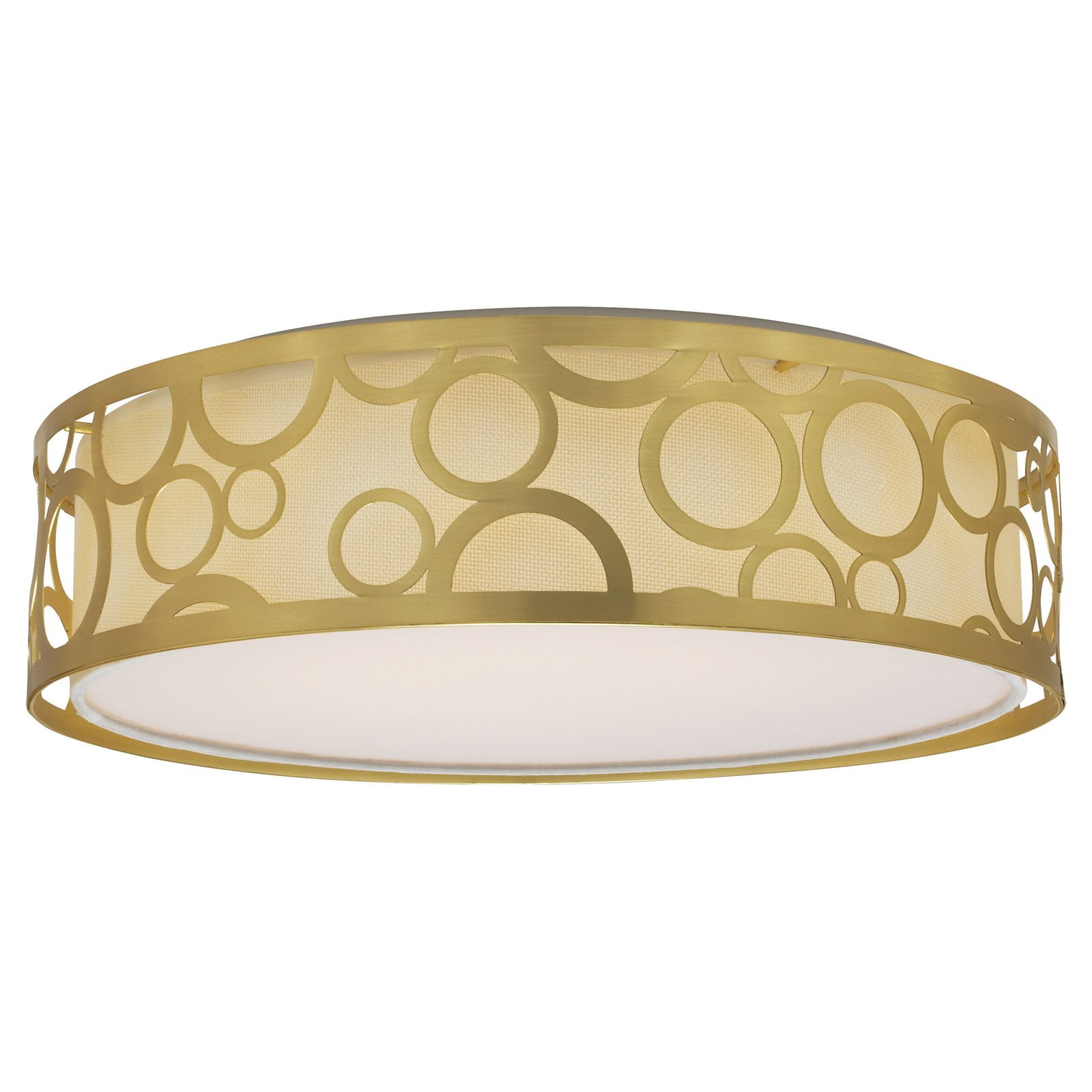 Polished Nickel Crystal Drum 17" LED Flush Mount, Energy Star Rated