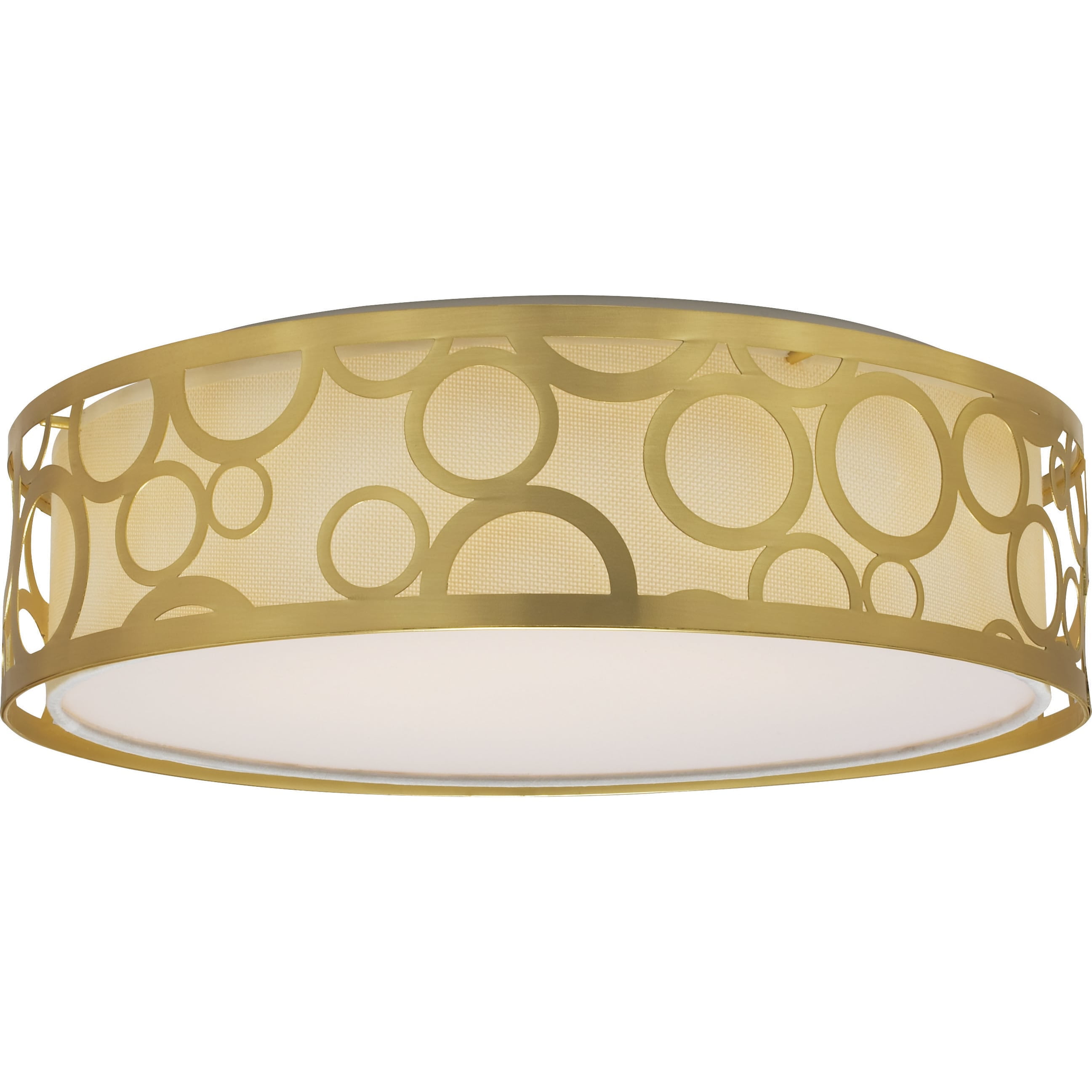 Polished Nickel Crystal Drum 17" LED Flush Mount, Energy Star Rated