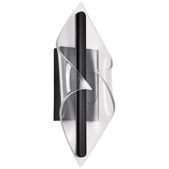 Nuvo Lighting Geneva 18 Inch LED Small Wall Sconce Matte Black Silk Screened Acrylic Lens