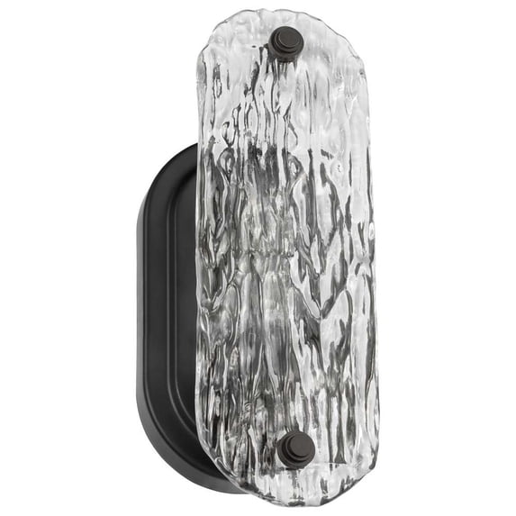 Nuvo Lighting Glacier 1 Light Vanity Medium Base 60 Watt Matte Black Finish Ice Glass