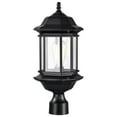 thumbnail image 1 of Nuvo Lighting Hopkins Outdoor Large Post Light Pole Lantern 1 Light Matte Black Finish Clear Glass, 1 of 7