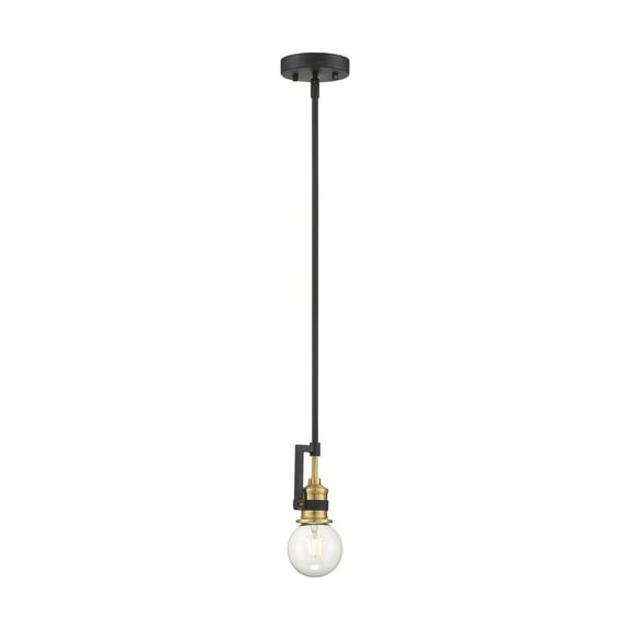 Nuvo Lighting Intention 1-Light Mini Pendant Fixture Warm Brass and Black Finish - N/A