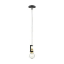 Nuvo Lighting Intention 1-Light Mini Pendant Fixture Warm Brass and Black Finish - N/A