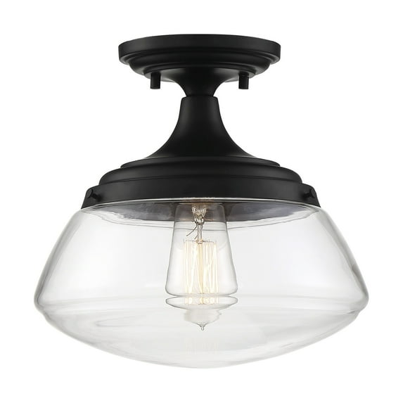 60/6799-Nuvo Lighting-Kew-1 Light Semi-Flush Mount-10.38 Inches Wide by 10 Inches High-Aged Bronze Finish