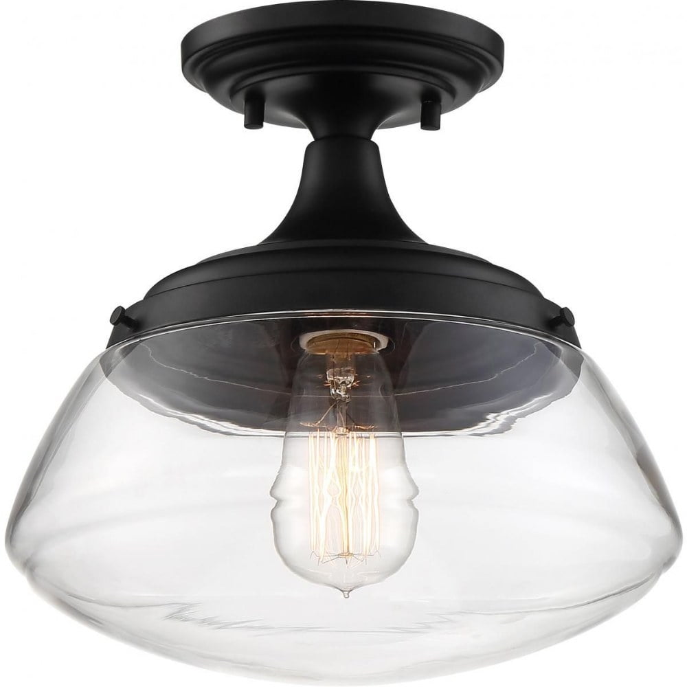 Kew Aged Bronze 10" Indoor/Outdoor Semi-Flush Light Fixture