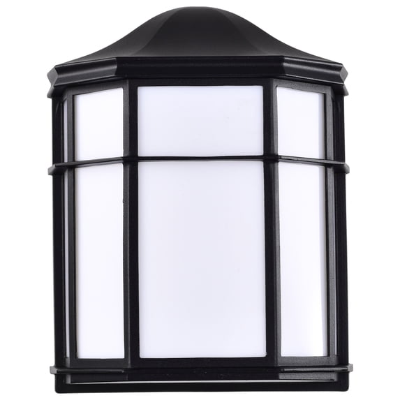 Nuvo Lighting LED Cage Lantern Fixture Black Finish with White Linen Acrylic