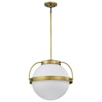 Nuvo Lighting Lakeshore 1 Light Large Pendant - Natural Brass Finish - White Opal Glass - Natural Brass