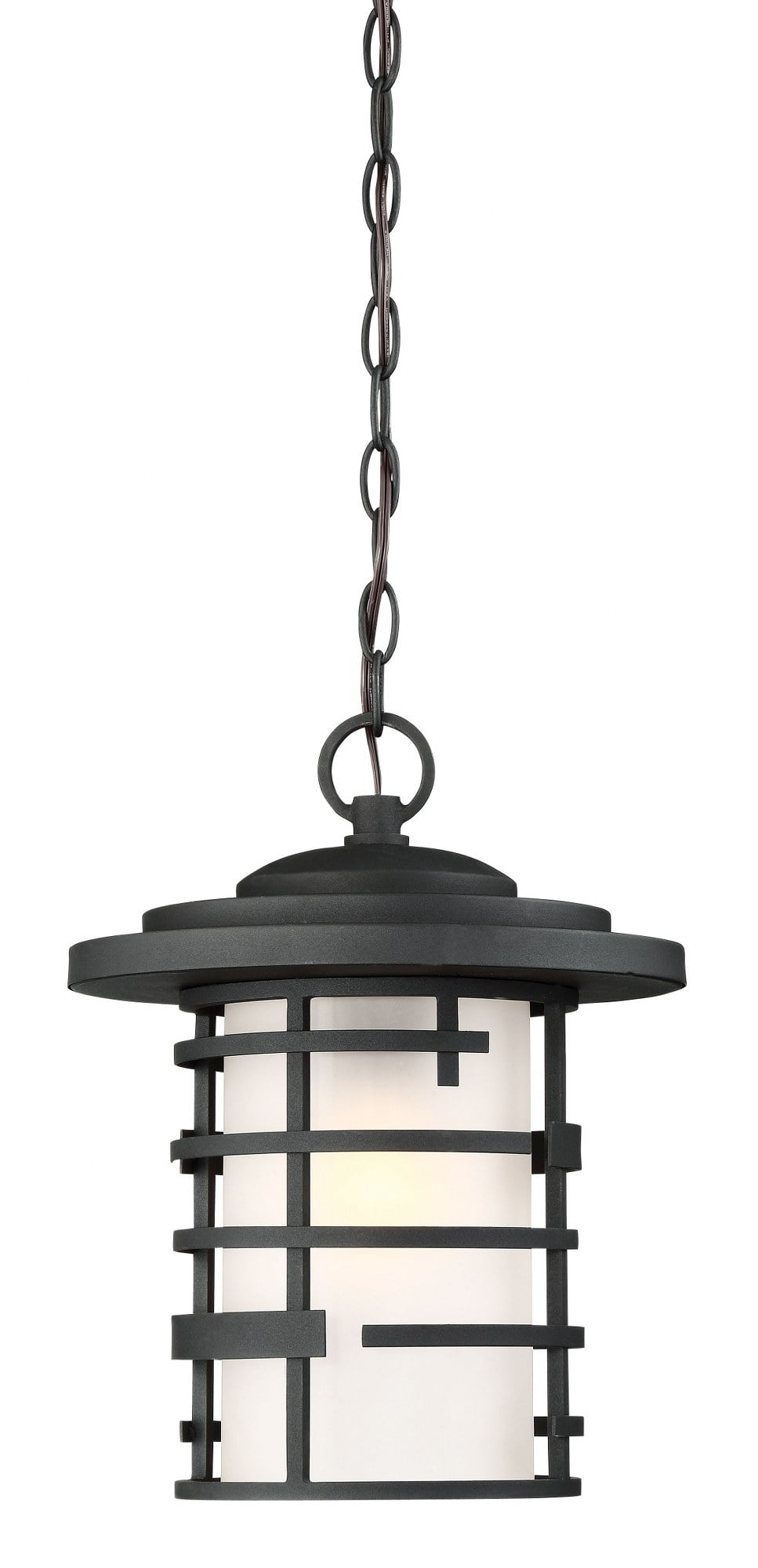 Lansing Black Glass 14" Outdoor Hanging Lantern