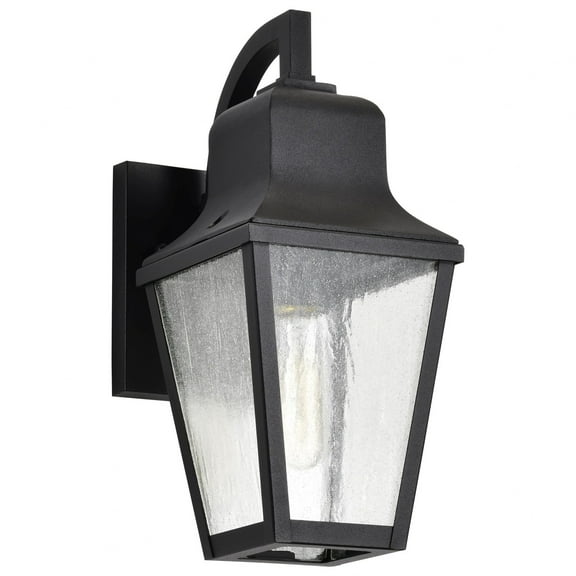 Nuvo Lighting Lawrence 1 Light Small Wall Lantern Matte Black with Clear Seeded Glass