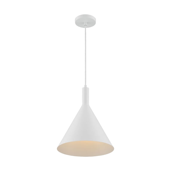 60/7138-Nuvo Lighting-Lightcap-1 Light Large Pendant in Mid-Century Modern Style-12 Inches Wide by 14.5 Inches High-Matte White Finish -Traditional