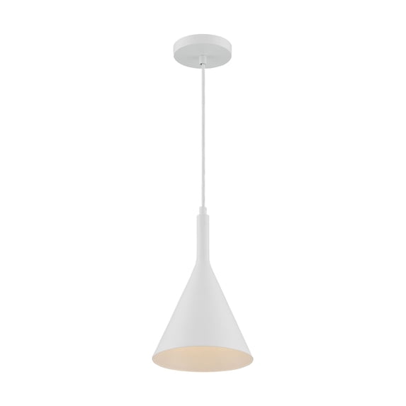 60/7137-Nuvo Lighting-Lightcap-1 Light Small Pendant in Mid-Century Modern Style-7.75 Inches Wide by 12.5 Inches High-Matte White Finish