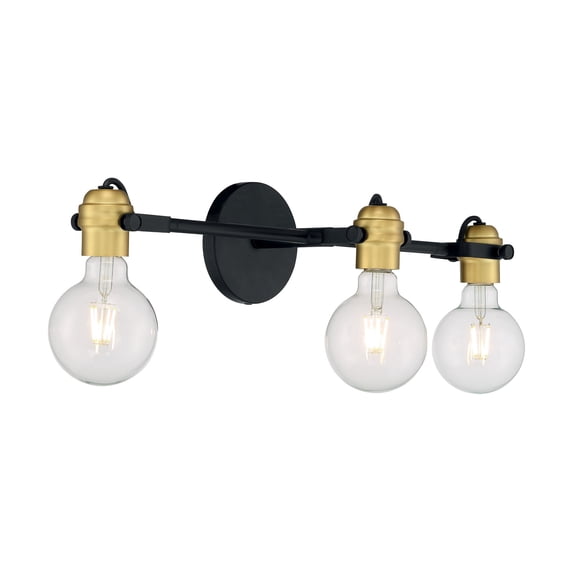 Mantra 3 - Light Black/Brushed Brass Black Vintage Wall Sconce