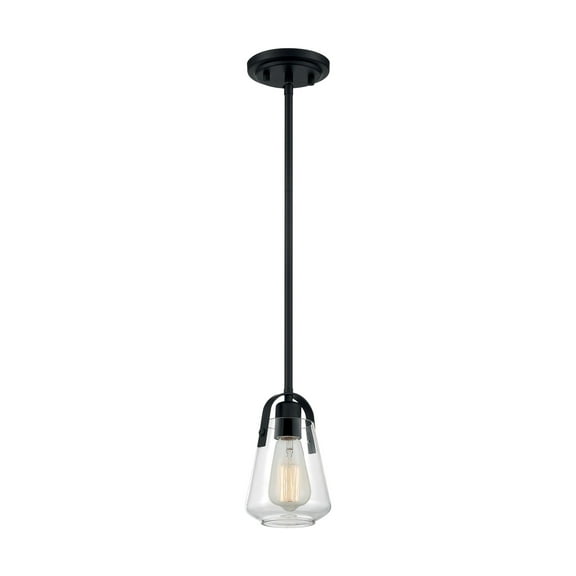 60/7106-Nuvo Lighting-Marina-1 Light Mini Pendant in Modern/Contemporary Style-4.75 Inches Wide by 13.25 Inches High-Matte Black Finish