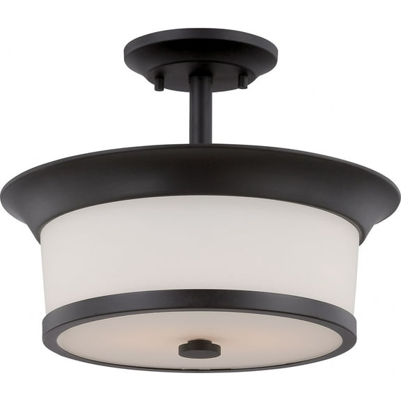 Nuvo Lighting Mobili - 2 Light Semi Flush with Satin White Glass