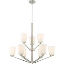 60/6249 Nuvo Lighting Nome-Nine Light 2-Tier Chandelier-31 Inches Wide by 28.5 Inches High-Brushed Nickel Finish