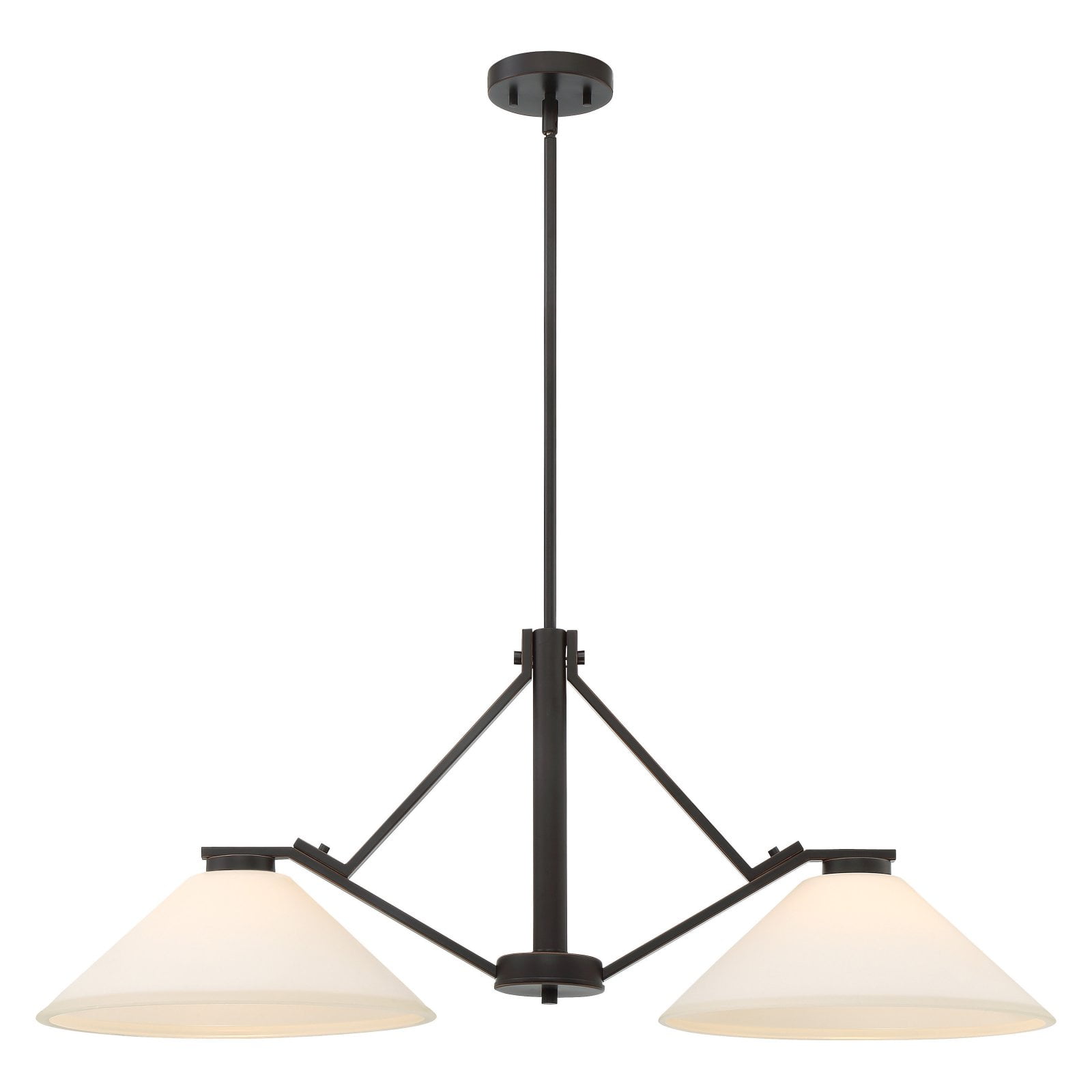 Nuvo 36.5" Brushed Nickel Glass LED Island Pendant Light