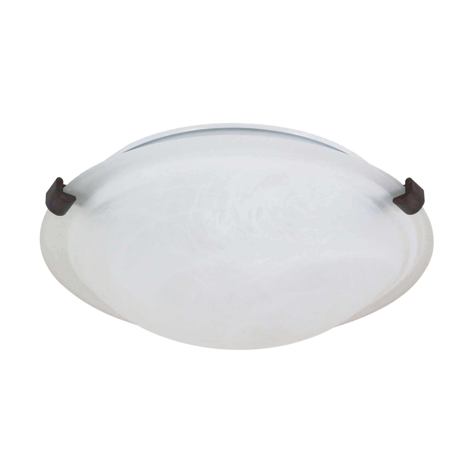 16" Bronze and Glass Indoor/Outdoor Bowl Flush Mount Light