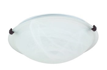 16" Bronze and Glass Indoor/Outdoor Bowl Flush Mount Light