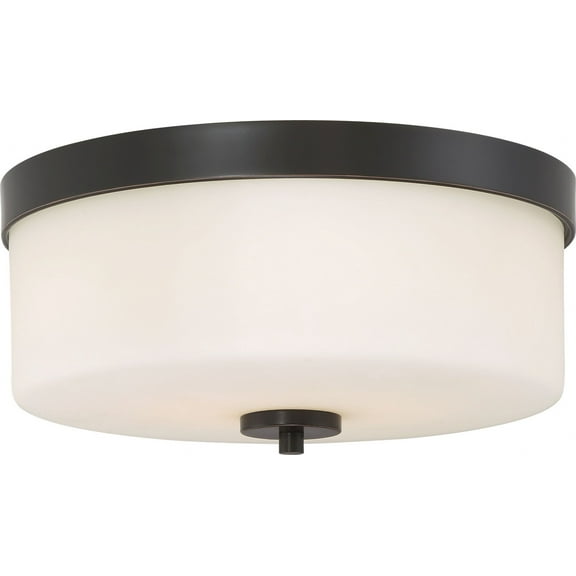 60/6331 Nuvo Lighting Denver-Two Light Flush Mount-13.6 Inches Wide by 6.4 Inches High-Mahogany Bronze Finish