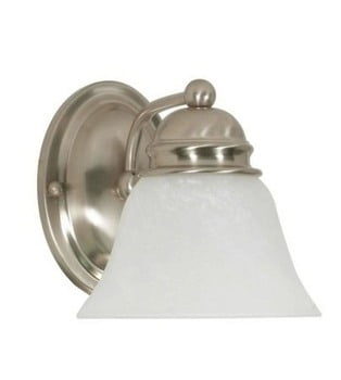 Brushed Nickel Frosted Glass 7" Vanity Light Fixture