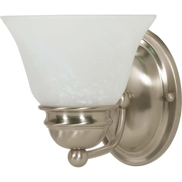 Brushed Nickel Frosted Glass 7" Vanity Light Fixture