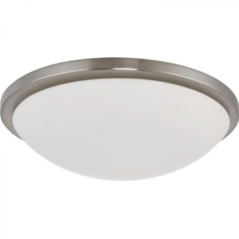 Brushed Nickel 17" Glass LED Indoor/Outdoor Bowl Flush Mount