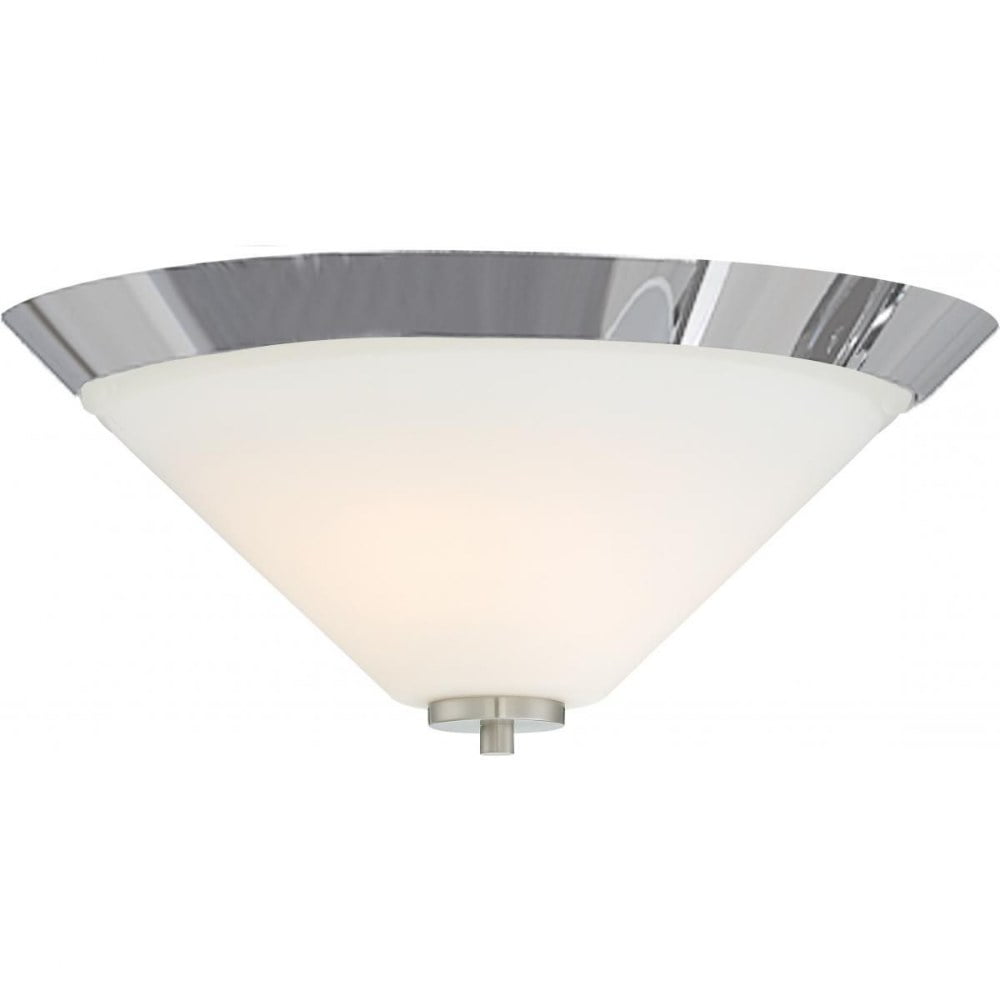 Brushed Nickel Glass Flush Mount Ceiling Light