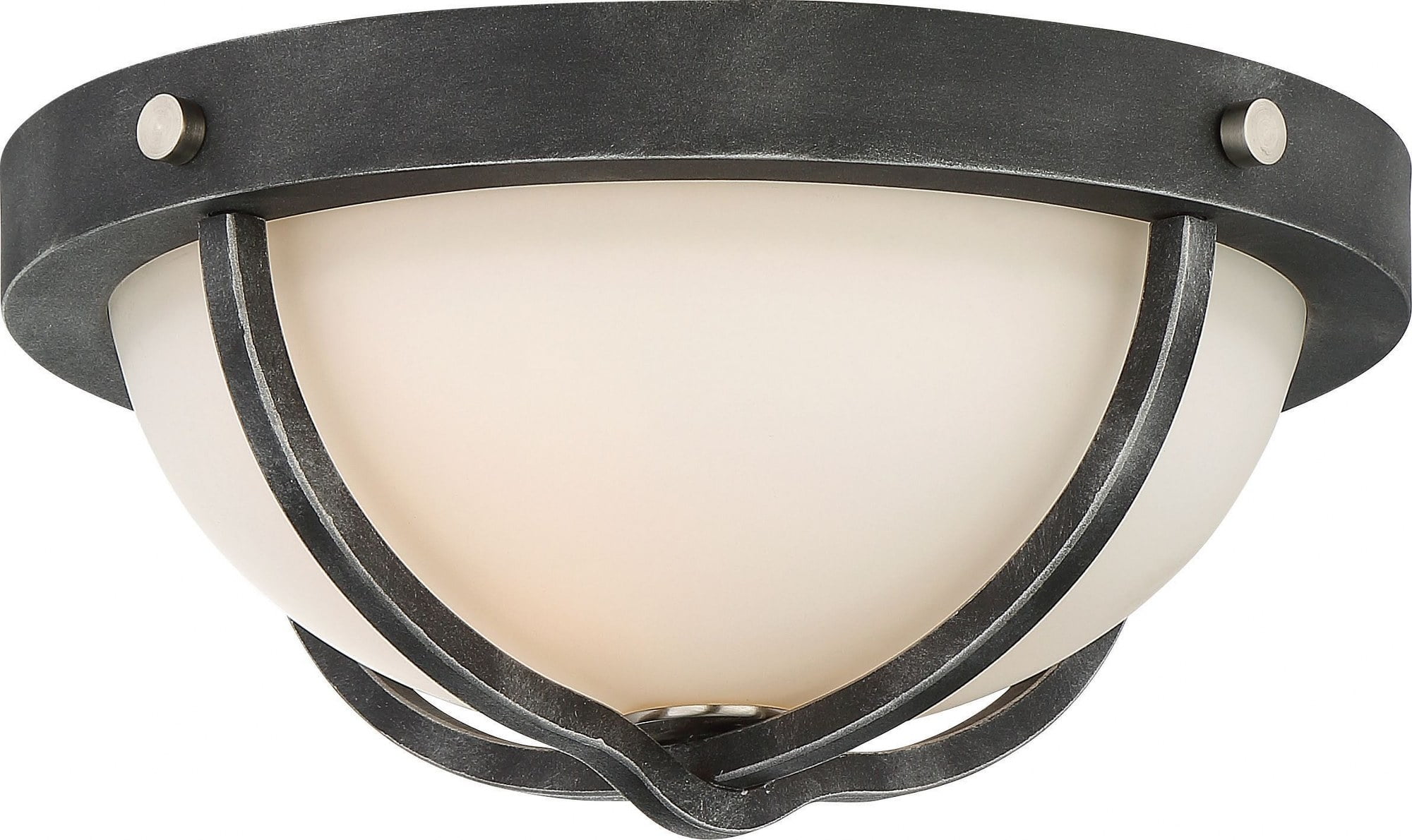 Sherwood 14.75" Brushed Nickel Flush Mount with Frosted Etched Glass