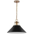 thumbnail image 1 of 60/7525 Nuvo Lighting Outpost - 1 Light Large Pendant In Mid-Century Modern Style-11.63 Inches Tall and 16.5 Inches Wide-Matte Black/Burnished Brass, 1 of 7