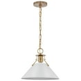 thumbnail image 1 of Nuvo Lighting Outpost 1 Light Medium Pendant Matte White with Burnished Brass, 1 of 5