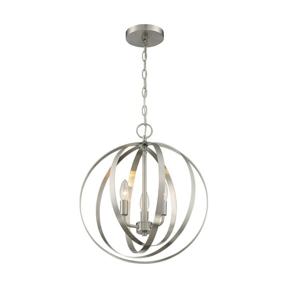 60/7047 Nuvo Lighting Pendleton-3 Light Pendant in Glam Style-16 Inches Wide by 18.38 Inches High-Brushed Nickel Finish    -Traditional Installation
