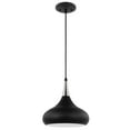 thumbnail image 1 of Nuvo Lighting Phoenix 1 Light Small Pendant Matte Black with Polished Nickel, 1 of 7