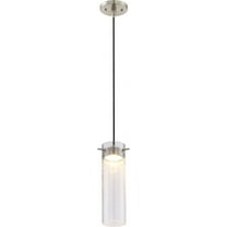 Nuvo Lighting Pulse LED Mini Pendant with Clear Seeded Glass; Brushed Nickel Finish - Brushed Nickel