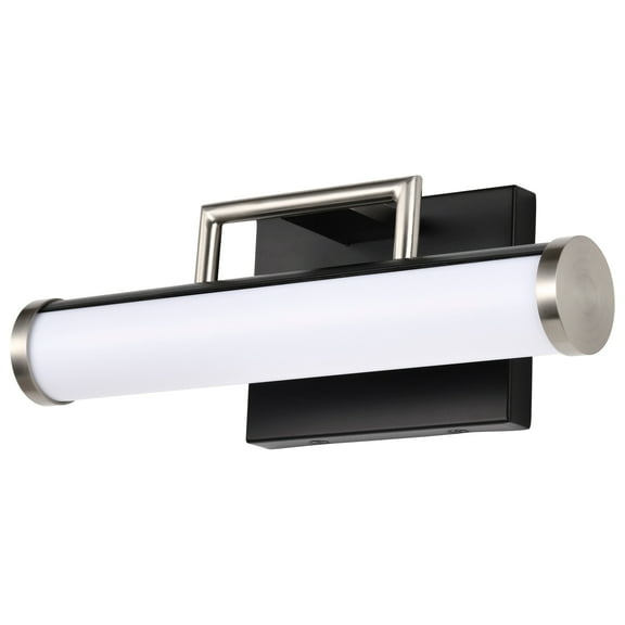 Nuvo Lighting Solano LED Small Vanity Black and Brushed Nickel Finish White Acrylic Lens