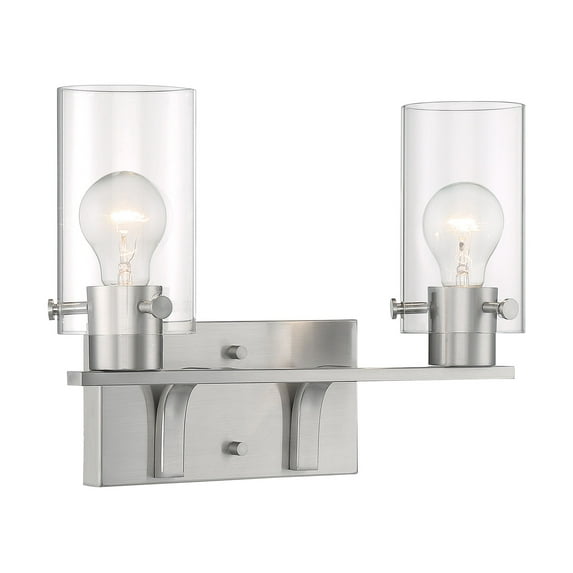 Sommerset 2 - Light Brushed Nickel / Silver Contemporary / Modern Wall Sconce