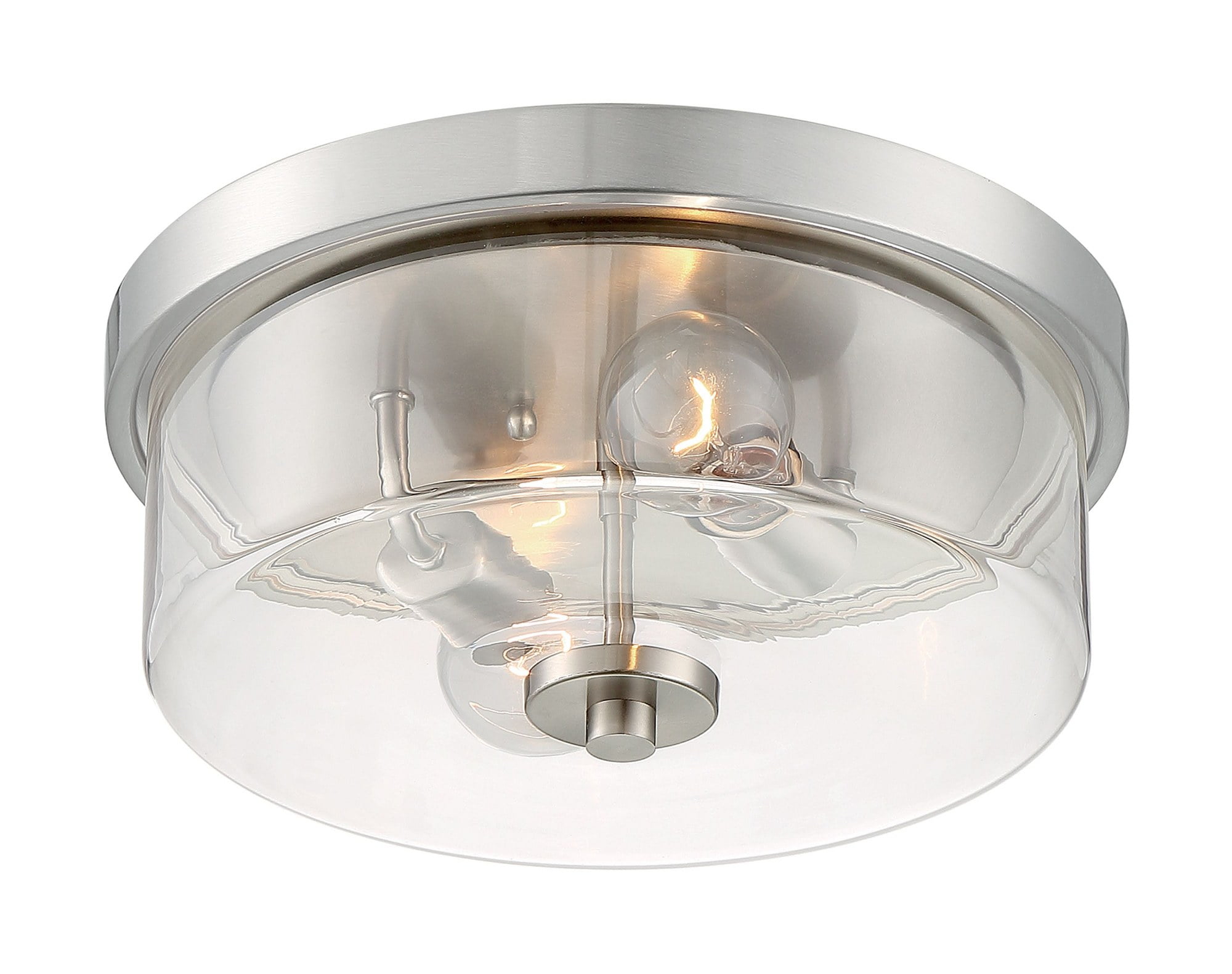 Sommerset Brushed Nickel 13" Flush Mount Light with Clear Glass