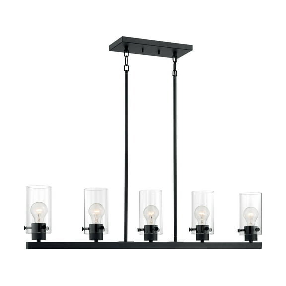 60/7276 Nuvo Lighting Sommerset-5 Light Island in Modern/Contemporary Style-4.5 Inches Wide by 8.75 Inches High-Matte Black Finish