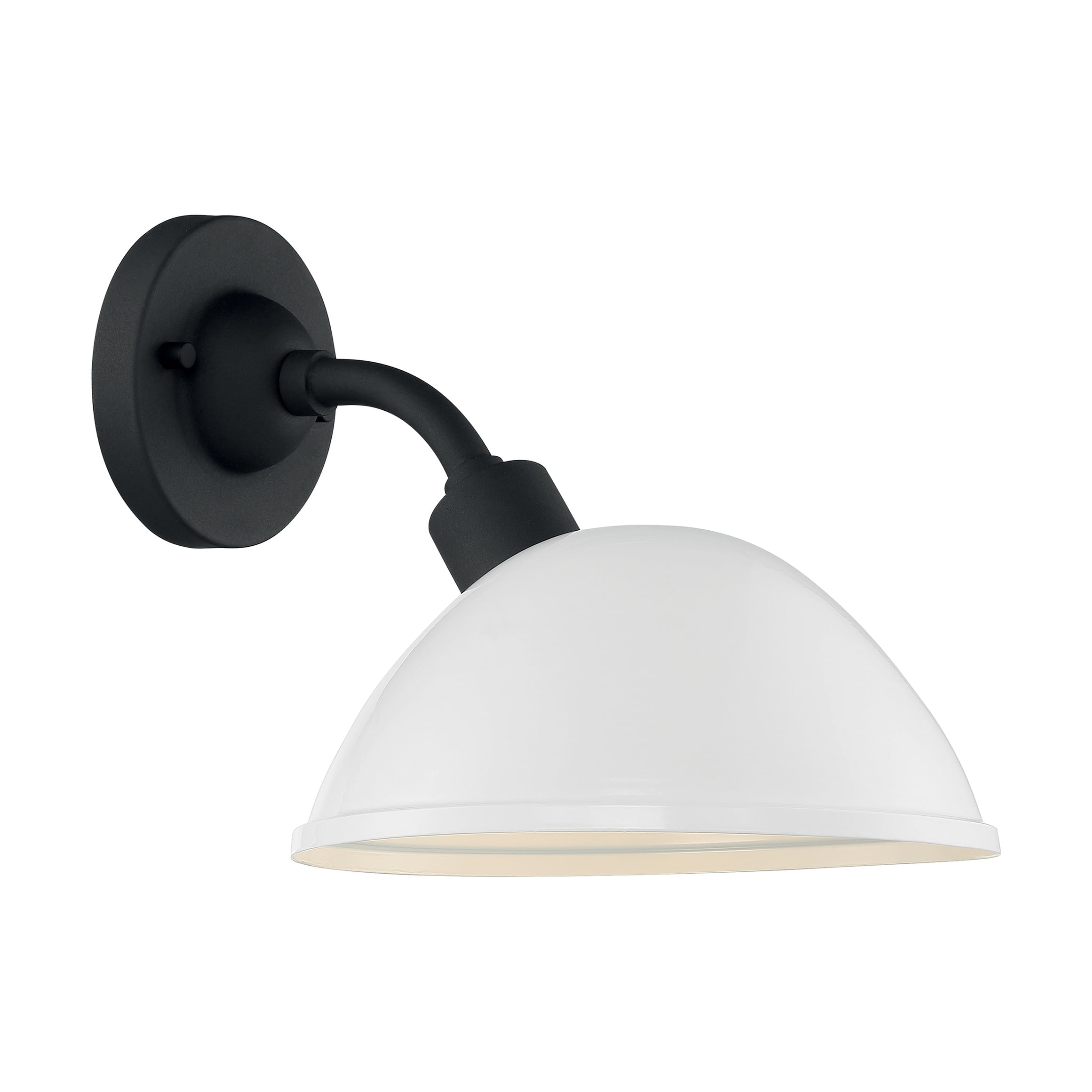 Small Black and White Metal Outdoor Wall Lantern