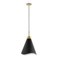 thumbnail image 1 of 60/7473-Nuvo Lighting-Tango - 1 Light Medium Pendant In Mid-Century Modern Style-18.38 Inches Tall and 12 Inches Wide-Matte Black/Burnished Brass, 1 of 4