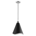 thumbnail image 1 of 60/7475-Nuvo Lighting-Tango - 1 Light Medium Pendant In Mid-Century Modern Style-18.38 Inches Tall and 12 Inches Wide-Matte Black/Polished nickel, 1 of 4